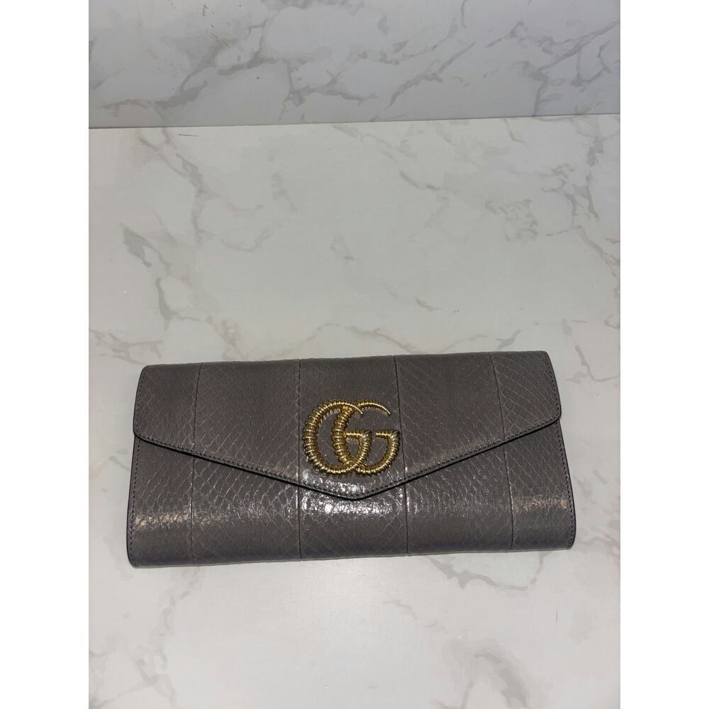 Gucci GG Marmont Envelope Clutch in Grey Leather - Like New - Picture 1 of 6